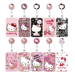 Мультяшный Hello Kitty выдвижной держатель для удостоверения личности женский дверной бейдж с катушкой держатель для карт йо-йо для девочек держатель для карт медсестер подвесная Пряжка для удостоверения личности