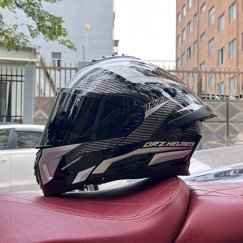 Мотоциклетный шлем с двойной линзой Casco Para Motocicleta, анфас, мото флип-шлем, мотоциклетное оборудование, одобрено DOT