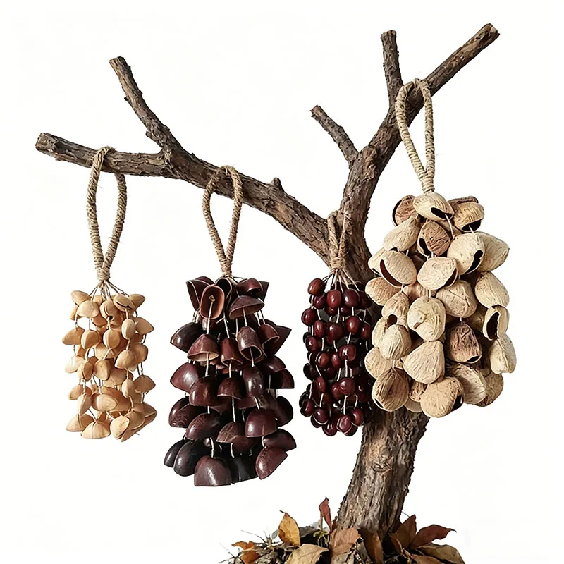 

Natural Hand Bell Fruit Shell Straw Rope Hand Ringing Outdoor Wind Chimes Meditation Accessories Yoga Bell Sound Healing