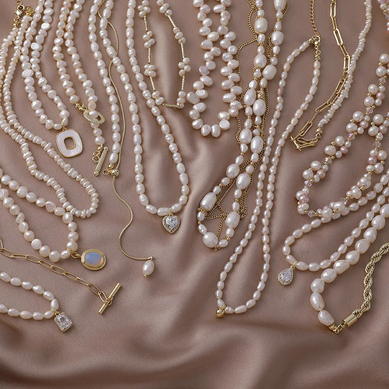 Freshwater Pearl Necklace Vintage French Baroque Irregular Versatile Unique Choker for Women Premium Lightweight