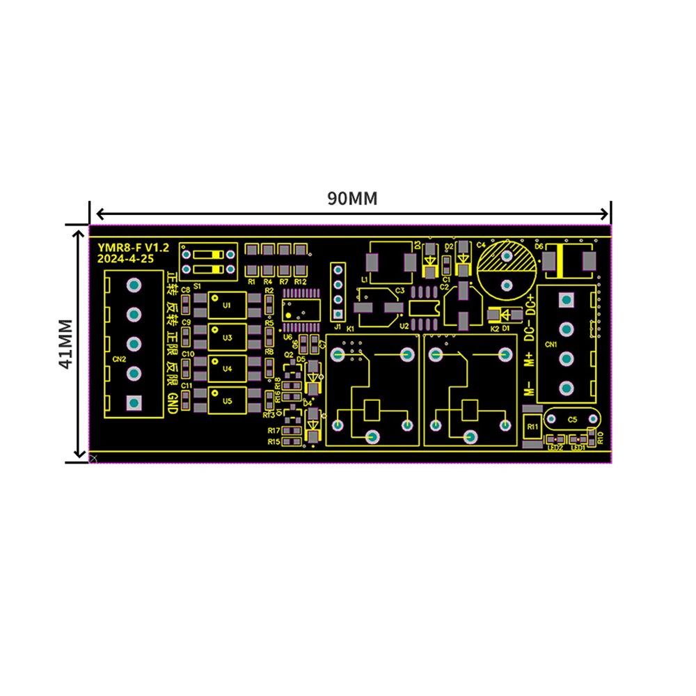 Módulo controlador de Motor de CC de YMR8-F, placa de avance y retroceso con Límite, DC7-30V de ciclo automático para Motor de engranaje de cepillo de CC/CC