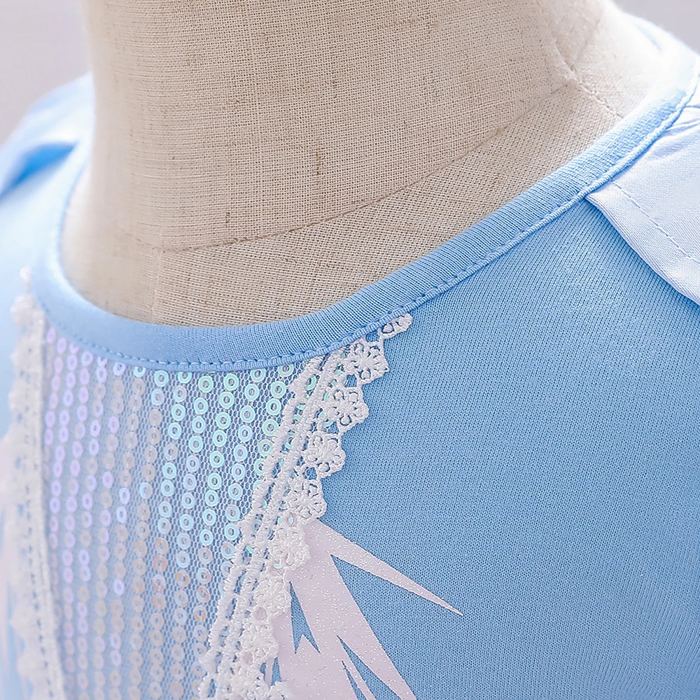 Toddler Snow Princess Baby Girls Dress Vestidos Blue Cosplay 1st Birthday Party Kids Dresses for Baby Wedding Christmas Evening