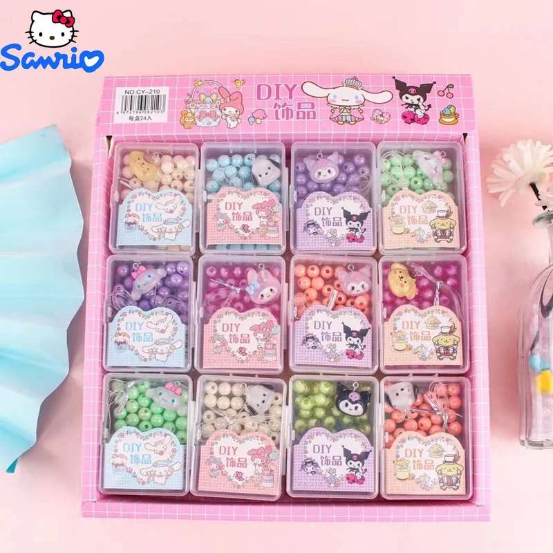 

24 шт. Sanrio Kuromi Melody милая девочка Diy браслет Подвеска пластиковые бусины искусственный магазин оптовая продажа