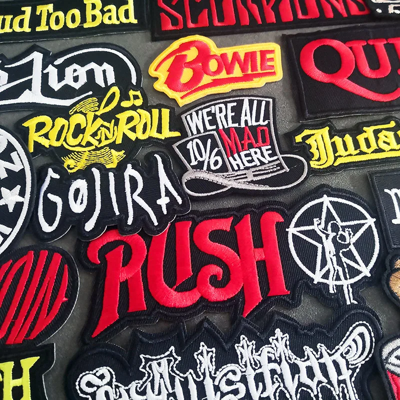 Music Rock Band Ironing Patches For Cloth Jackets Punk Badges Embroidery Classic Nostalgia Appliques Cloth Decoration Stickers