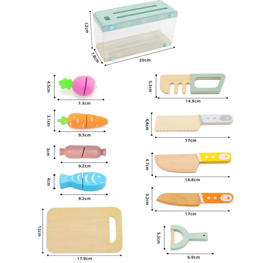 Jouet en bois pour bébé, ustensiles de cuisine, jeu de rôle pour enfants