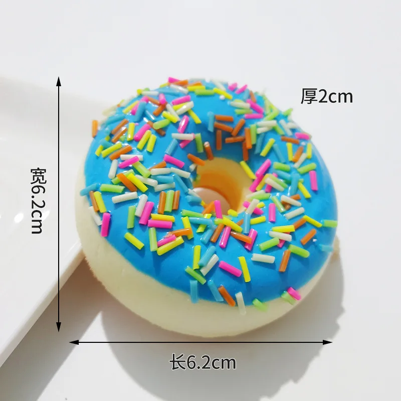 Simulation Donut PU Slow Rebound Toy Realistic Donuts Children Squeeze Stress Relief Toy Refrigerator Stickers Small Pendant