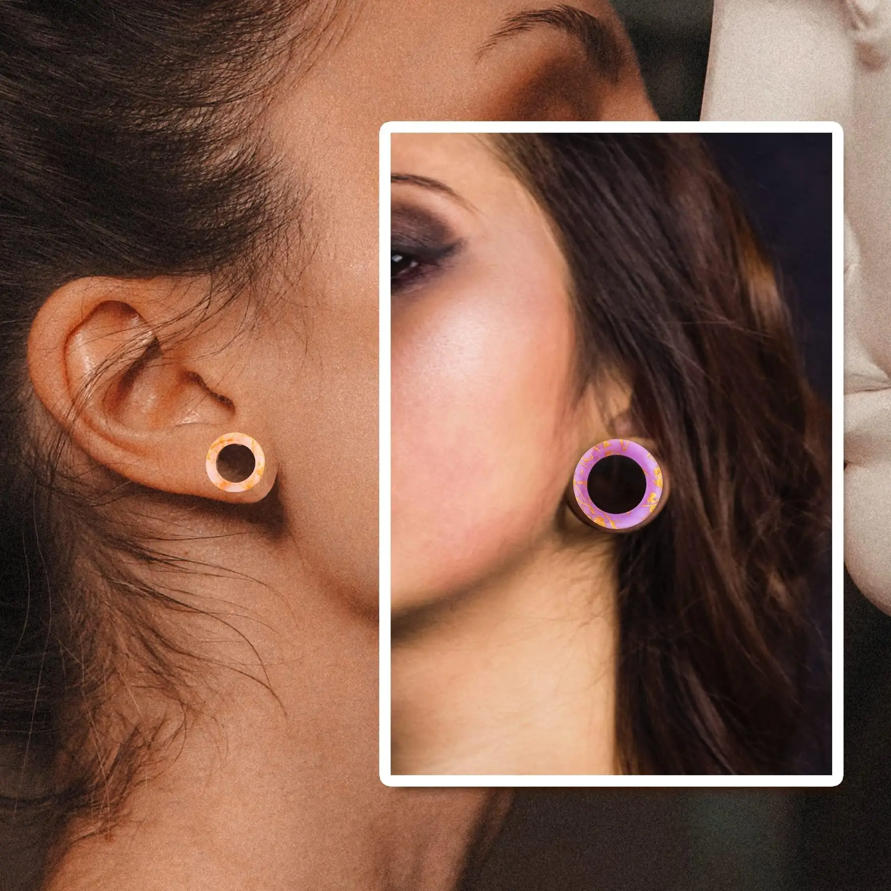 2/8PCS Flexible Silicone Ear Plug Tunnel Double Flare Ear Gauges Expander Stretching Body Piercing Jewelry for Men Women 6-16MM