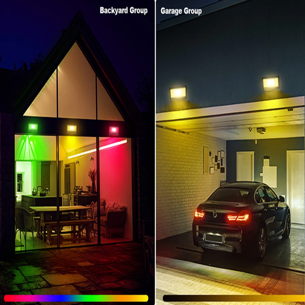 10W-200W RGB Floodlights Colorful Remote-Controlled LED Warm/White Outdoor & Indoor Projection Wall Fountain Decorative Lights image 5
