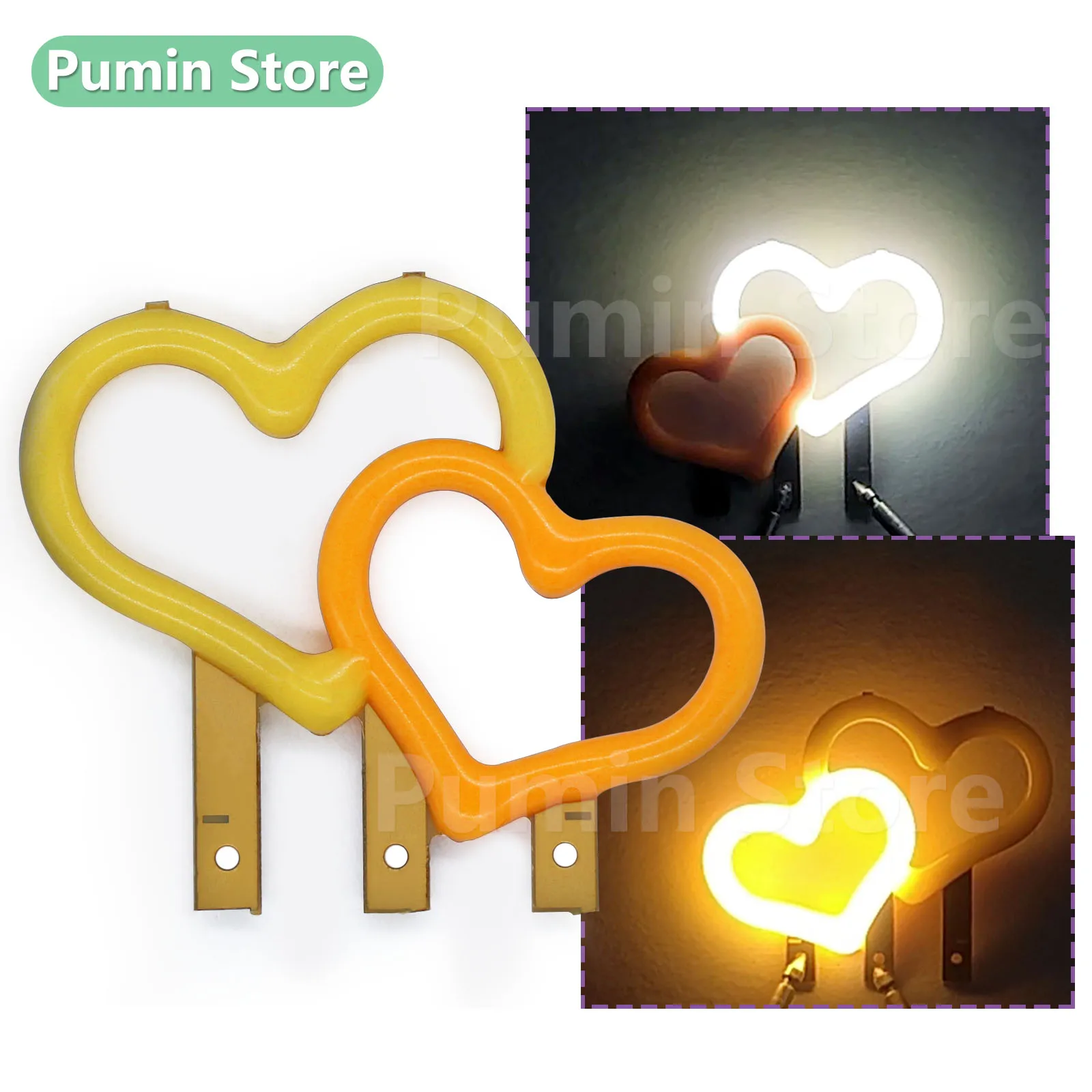 

Leds Double Love filament Lamp 3V Warm light/White Vintage Edison light bulb indoor lighting source decoration DIY filament LED
