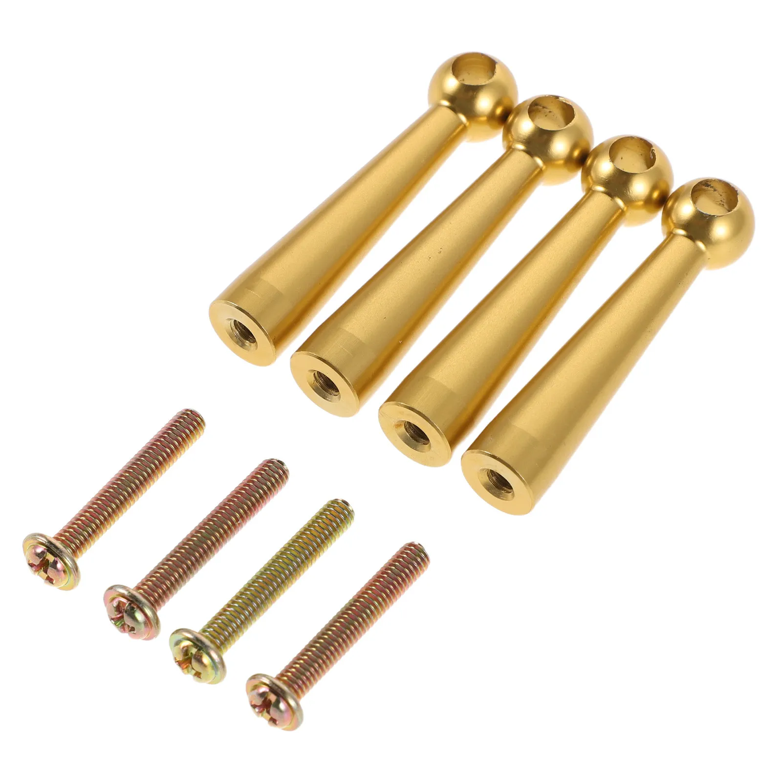 4Pcs Metal Furniture Post End Caps Gold Decorative Railing Brackets Glass Cabinet Connectors Serving Cart Shelf Spindles