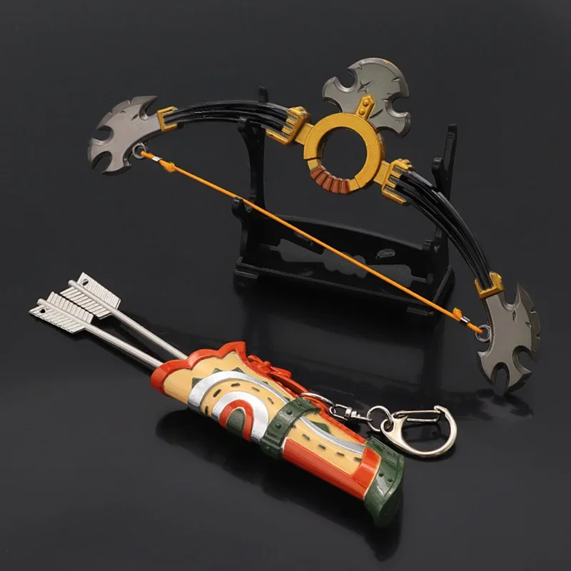 The Hyrule Fantasy Weapon Savage Lynel Bow Set 17cm Metal Game Peripheral Katana Sword Weapon Model Keychains Toys Gifts Boys