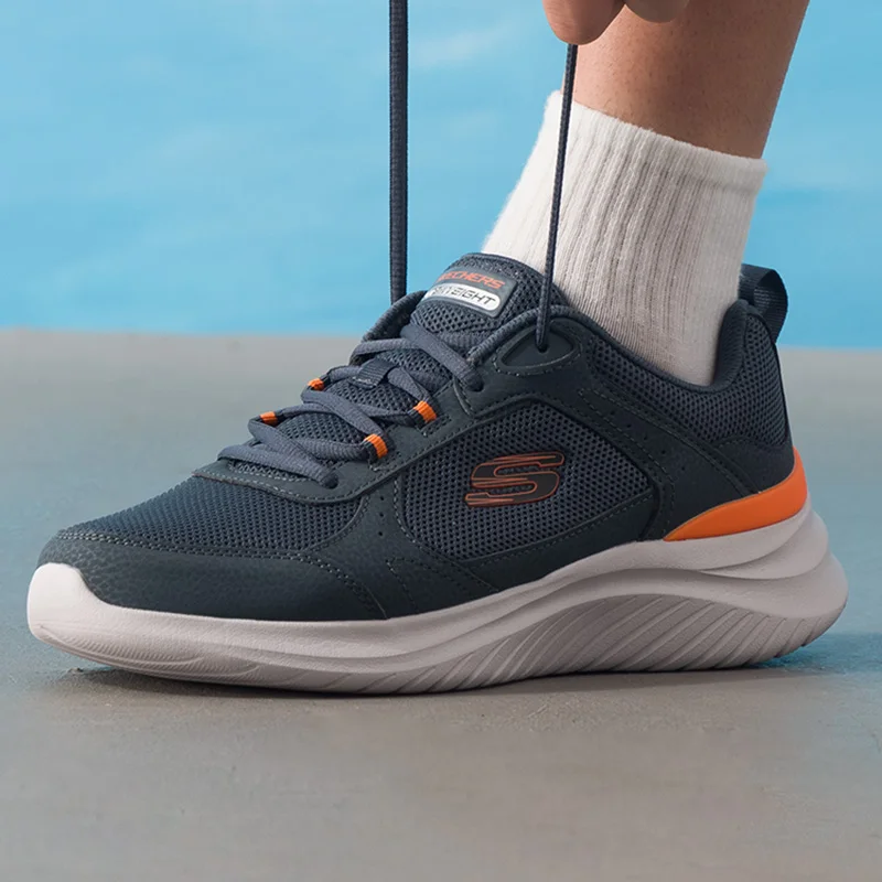 Skechers Men's Shoes Original Low-Top Lightweight Breathable Non-Slip New Sports Shoes Fitness Training Road Running Shoes 8790357-Nvy-2