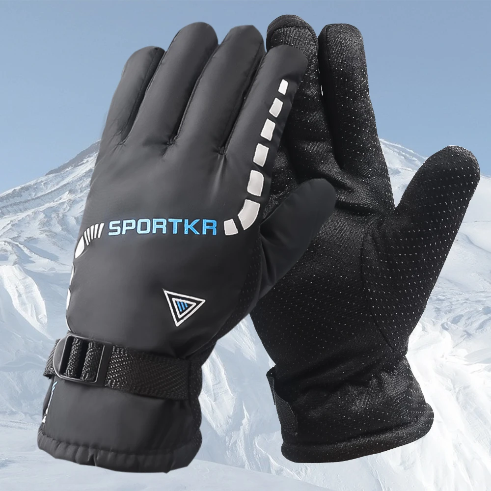 Winter Cycling Gloves Men Outdoor Waterproof Skiing Riding Hiking Motorcycle Warm Mitten Gloves Unisex Thermal Sport Gloves