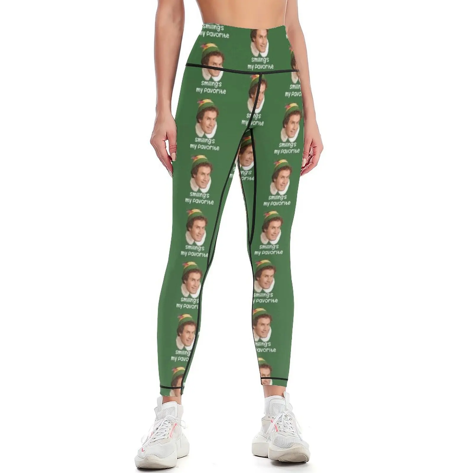 

Smiling's my favorite Buddy The Elf Movie Will Ferrell Leggings flared active wear Womens Leggings