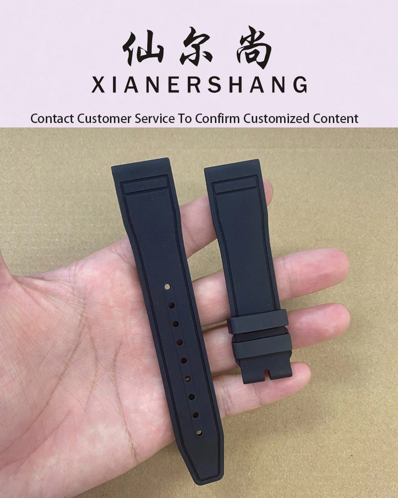 XIANERSHANG Men Custom I-W-C PILOT\'S WATCHES Fluororubber Strap 20MM×18MM 21MM×18MM 22MM×18MM Quickly Dismantle VITON Watchbands