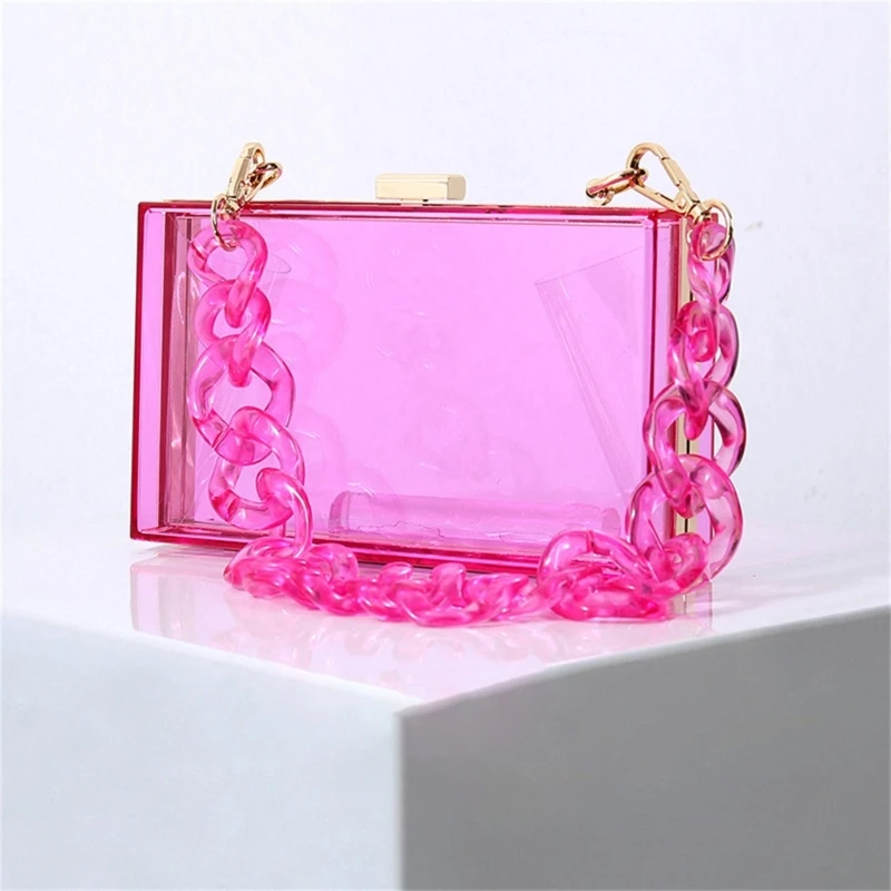 Versatile Transparent Evening Bag for Makeup and Accessories Suitable for Night Outs and Special Occasions E74B