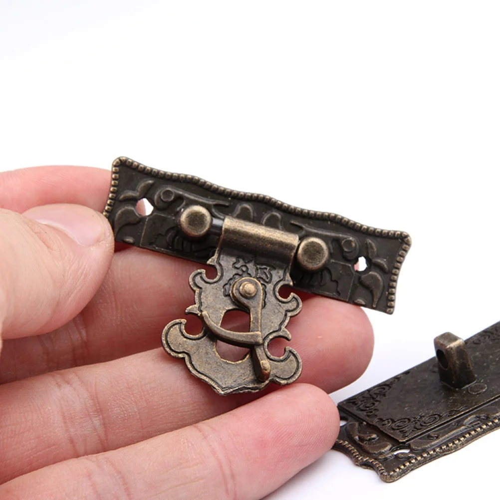 

5Sets Retro Zinc Alloy Cabinet Buckles Decorative Latches for Jewelry Box Wood Accessories