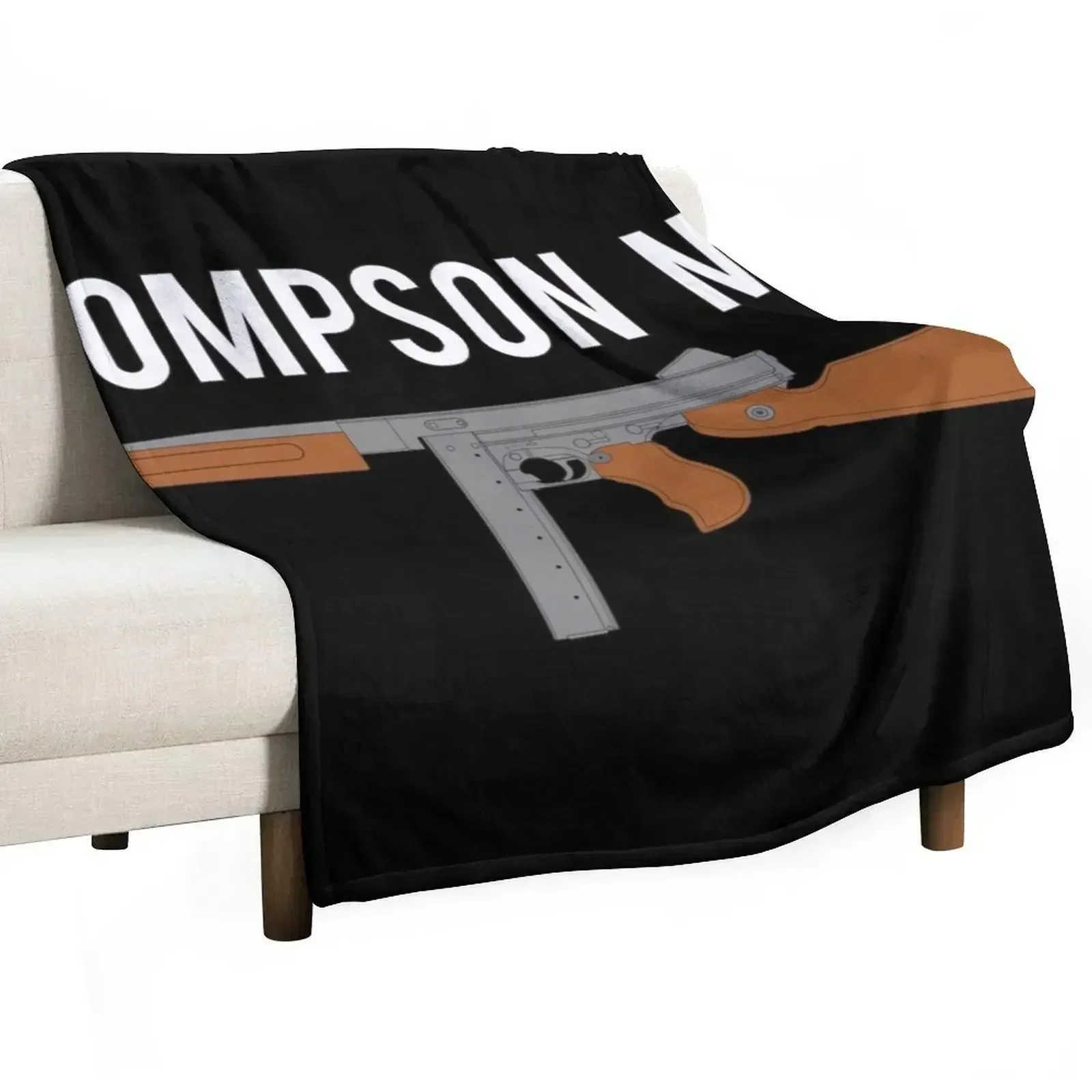 Thompson M1A1 color version Throw Blanket Multi-Purpose Cute Large Stuffeds Hairy Sofa Blankets