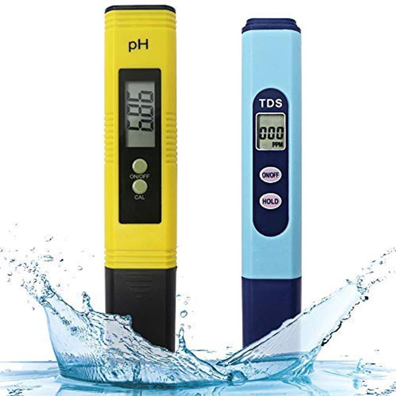 

Water Quality Test Meter Ph Meter Tds Meter 2 in 1 Kit with 0-14.00Ph and 0-9990 Ppm Measure Range for Hydroponics Aquariums