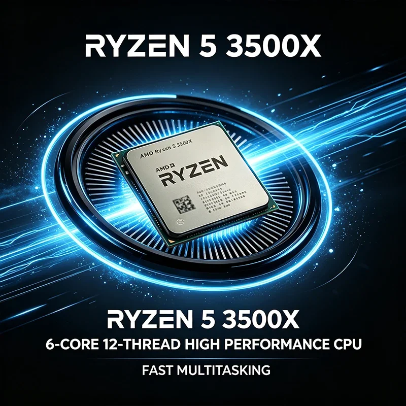 AMD Ryzen 5 3500X 6-Core 6-Thread Processor 3.6GHz Base 4.1GHz Max Boost AM4 Socket 32MB L3 Cache 7nm 65W TDP Desktop CPU