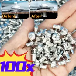 100x Expansion Rivets Aluminum Alloy Hammer Drive Expansion Nails Head Piercing Rivet Aluminum Nails Screws Board Wall Fasteners