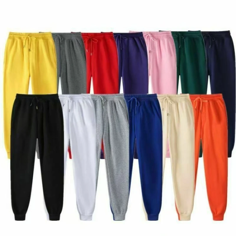 

2025 Autumn/Winter New Men Solid Color Drawstring Pocket Casual Small Foot Guard Pants Outdoor Breathable Sports Jogging Pants