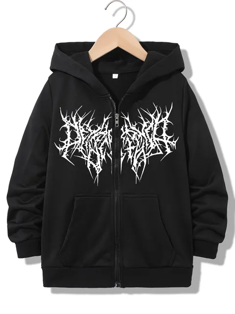 Streetwear Fashionable Zipper Hoodie Casual HIP HOP Hoodies Jackets Boys Girls Y2k Zip Up Sweatshirt Spring Autumn