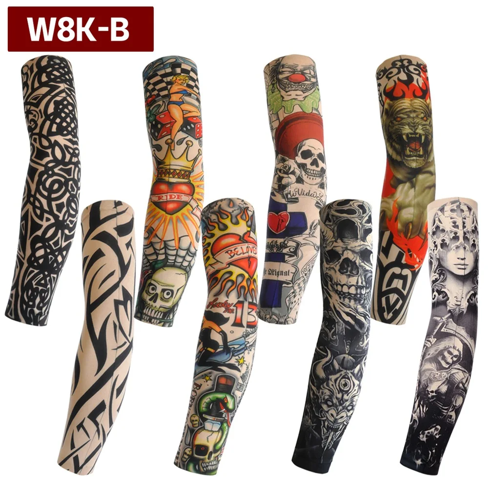 8er-Set Tattoo-Ärmel für Herren und Damen – UV-Schutz, kühlend, dehnbar, atmungsaktiv, zum Radfahren und Angeln, verschiedene Tattoo-Abdeckungen für den Arm – Detail 8