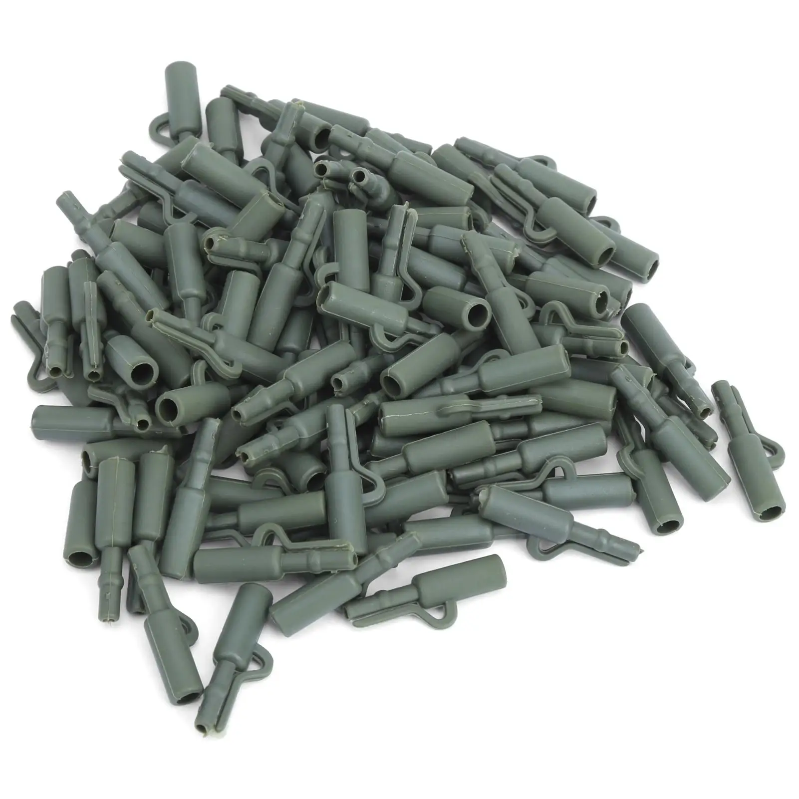 35MM Carp Fishing Rig Sleeves with Clips 100pcs Anti-Tangle Safety Connectors Tackle Accessories for Pesca Fishing