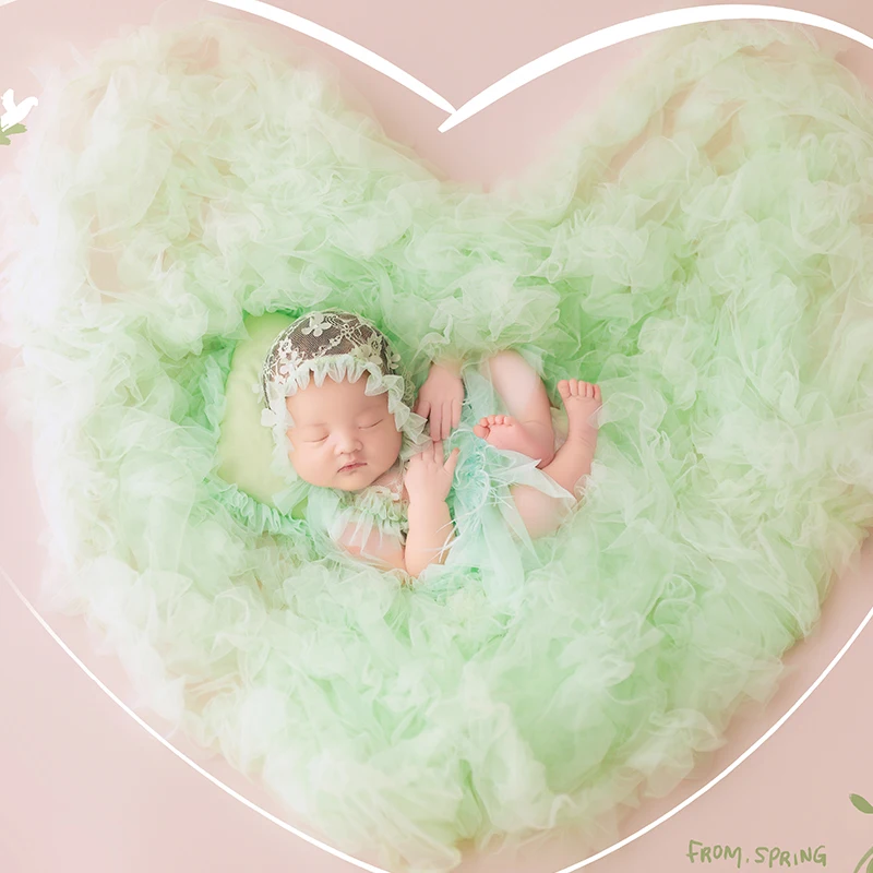 Newborn Baby Girl Photoshoot Outfits Fairy Gauze Dress Butterfly Wing Suit Lace Hat Gauze Background Blanket Photography Props