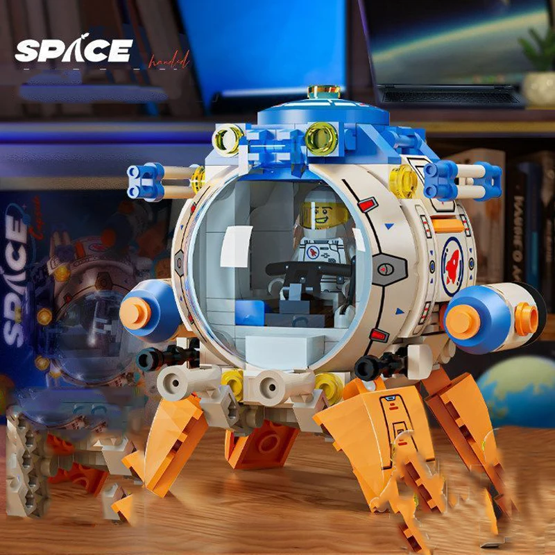 2026 New Anime Characters Space Cabin Building Blocks Puzzle Assembly Toy Boy Birthday Gift
