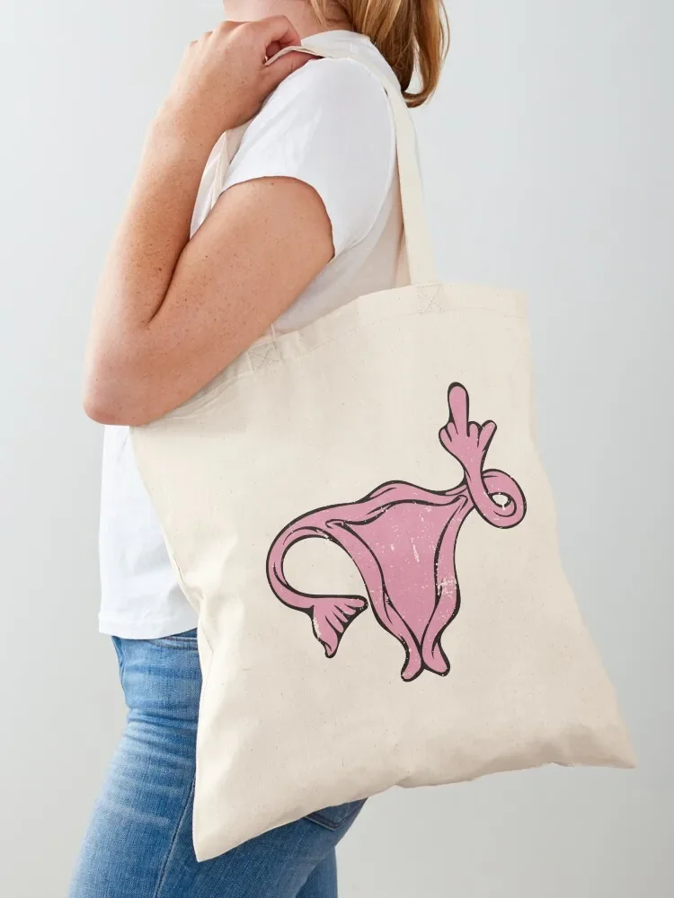 Middle finger uterus Tote Bag Reusable bags ecological bags sacs de shopping Tote Bag