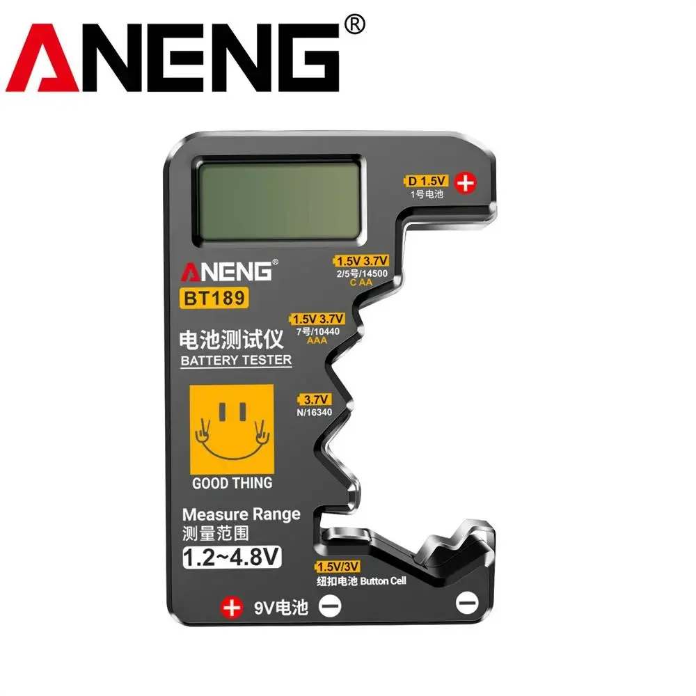 ANENG BT189 Batterietester LCD-Display Universeller Batterieprüfer für AA AAA 9V 1,5V/3V Knopfzellenbatterien