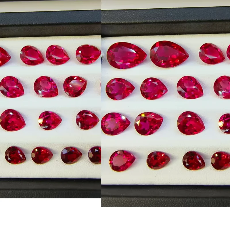 Hochwertiger Rubin, UV-geprüft, Birnenform, Taubenblutrot, VVS1, Edelstein für Charms, DIY-Schmuckherstellung, Mohs-Härte. – Detail 5