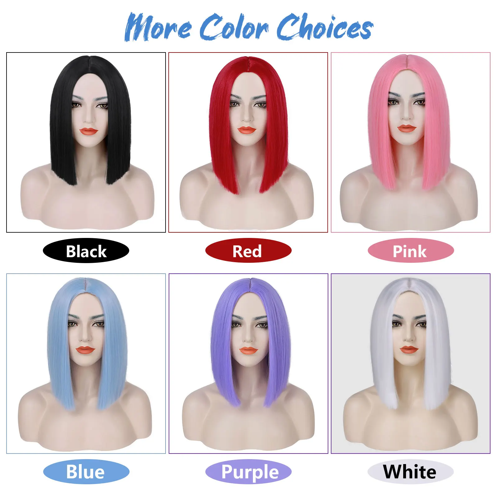 Light Blue Synthetic Short Bob Wig Straight Blue Wig for Women Shoulder Length Wigs Colorful Wig for Daily Use Party Cosplay