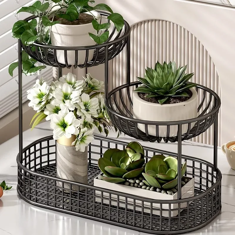 Flower Rack Indoor Living Room Countertop Multi-layer Pot Arrangement Rack Household Succulent Flower  Balcony Green Plant Shelf