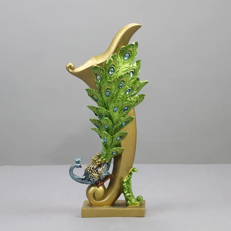 2026  Mini Resin Peacock Statue Open Screen Posture Model Craft Sculpture Ornament Home Decor Desktop Wine Cabinet Decoration