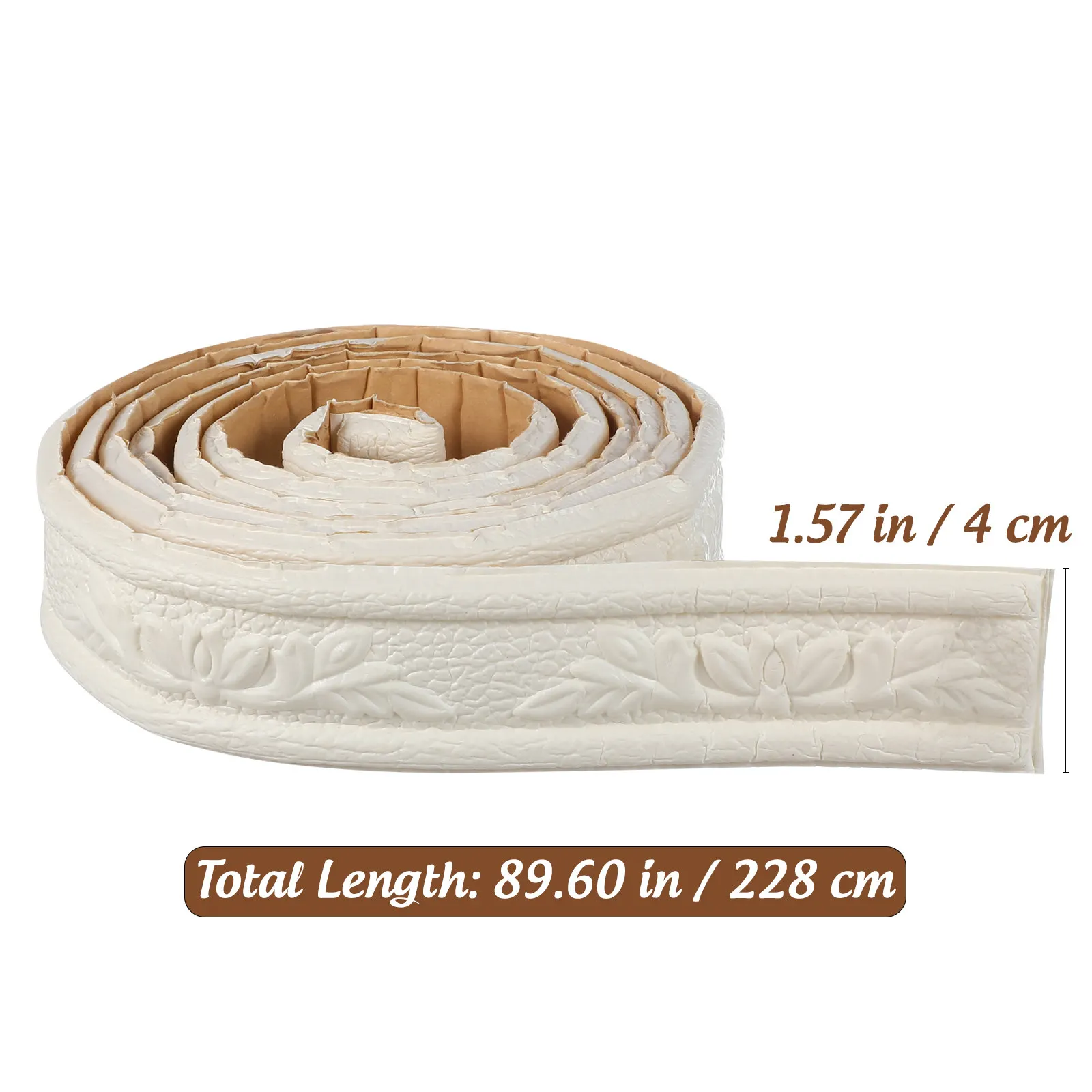 2 Roll Waistline Sticker Wall Trim Border Self Adhesive Waterproof Skirting Sticker for Kitchen Bathroom Living Room Decoration
