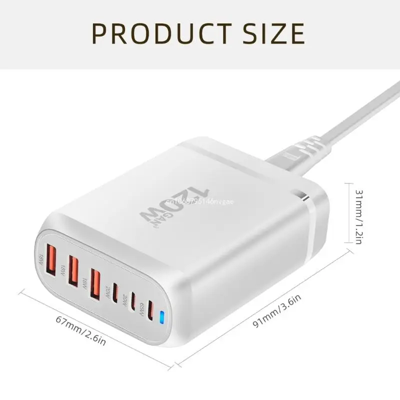 rapide plusieurs appareils 120 avec 3 ports USB + 3 ports type C pour une utilisation en déplacement, nouvelle