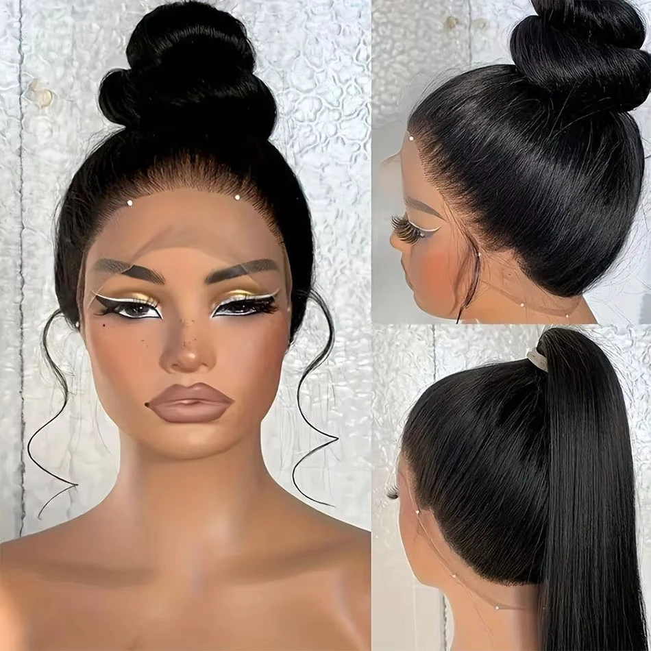 360 HD شعر مستعار دانتيل كامل شعر الإنسان حزام غير مرئي 30 بوصة مستقيم 100% شعر بشري برازيلي 13x6 HD الدانتيل شعر مستعار أمامي 220 الكثافة