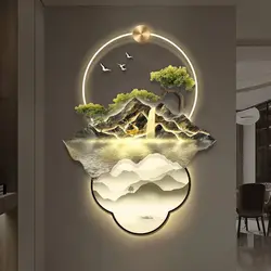 Flowing water creates wealth, new Chinese style entrance decoration paintings, corridor hanging paintings, entrance mural lights