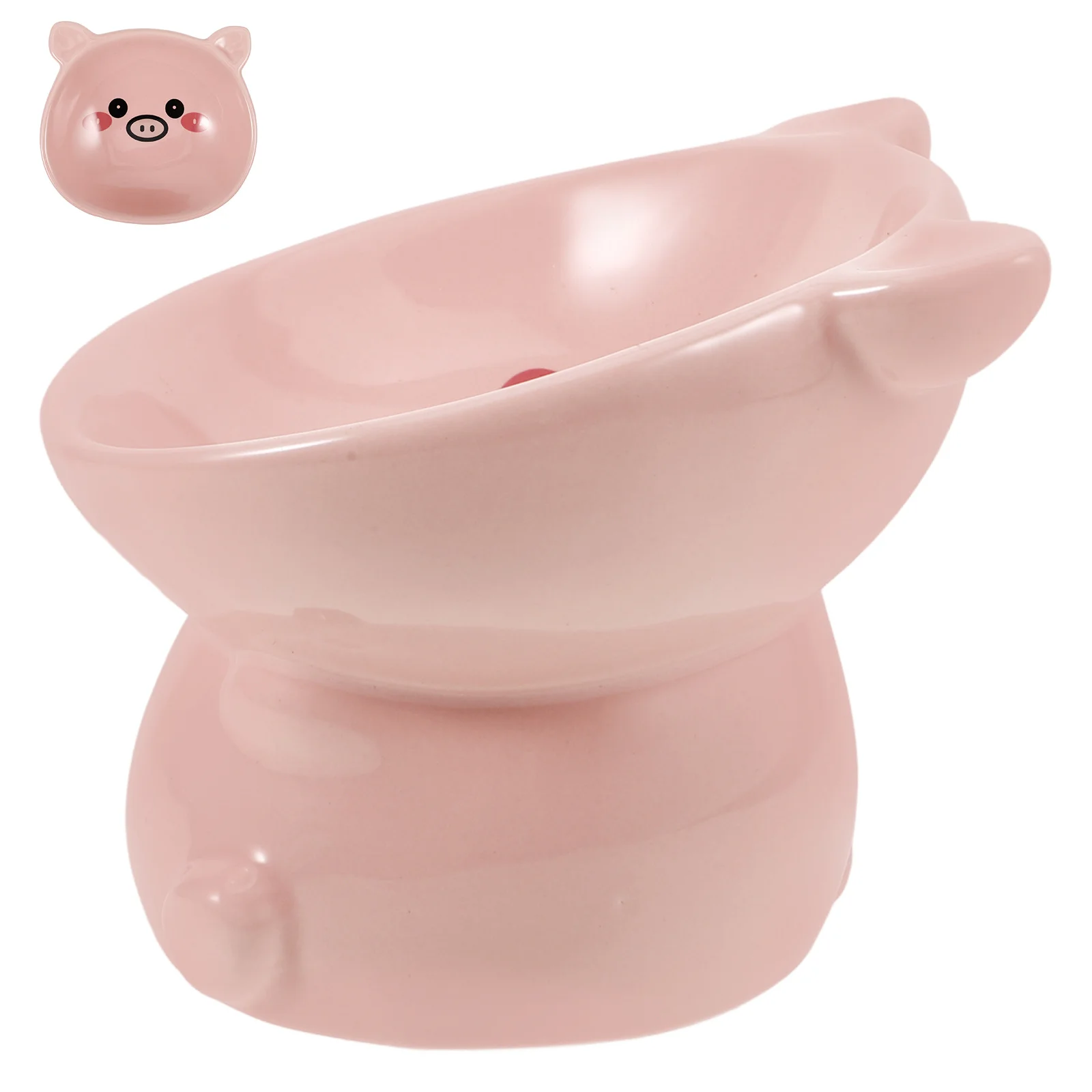 

Elevated Ceramic Cat Bowl Adorable Pig Design Non-Slip Bottom for Cats Easy to Feeding Bowl Set Ideal for Home Use