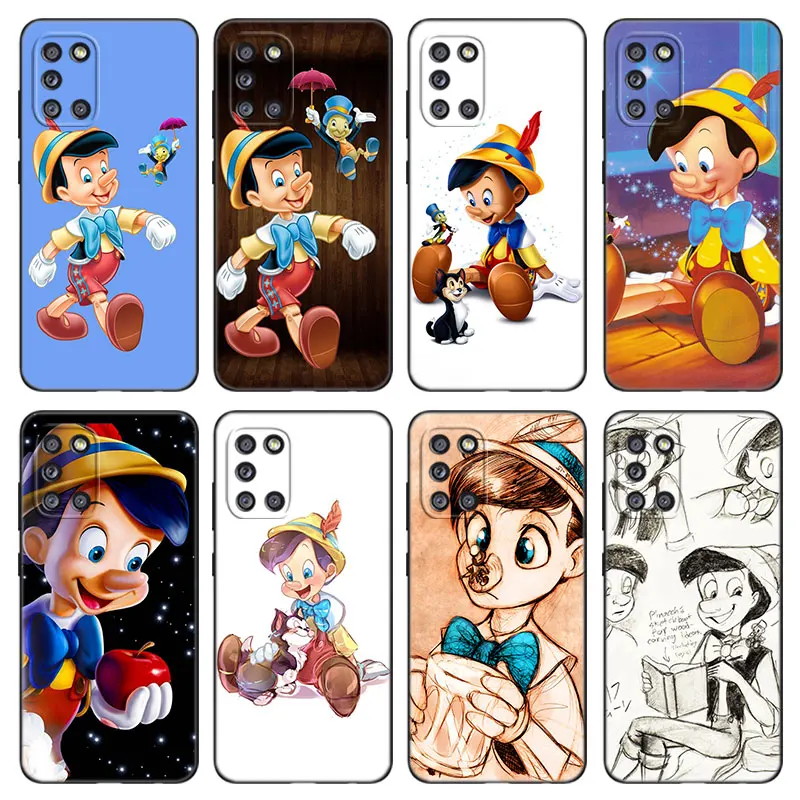 Funny Anime Pinocchio Phone Case For Samsung Galaxy A01 A03 Core A04 E A02 A05 A10 A20 A21 A30 A50 S A6 A8 + A7 2018 Black Cover