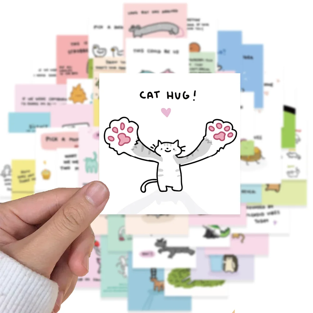 

62pcs Funny Cute Cat Animals Stickers Cartoon Graffiti Decal Skateboard Laptop Scrapbook Notebook Diary Waterproof Kids Sticker