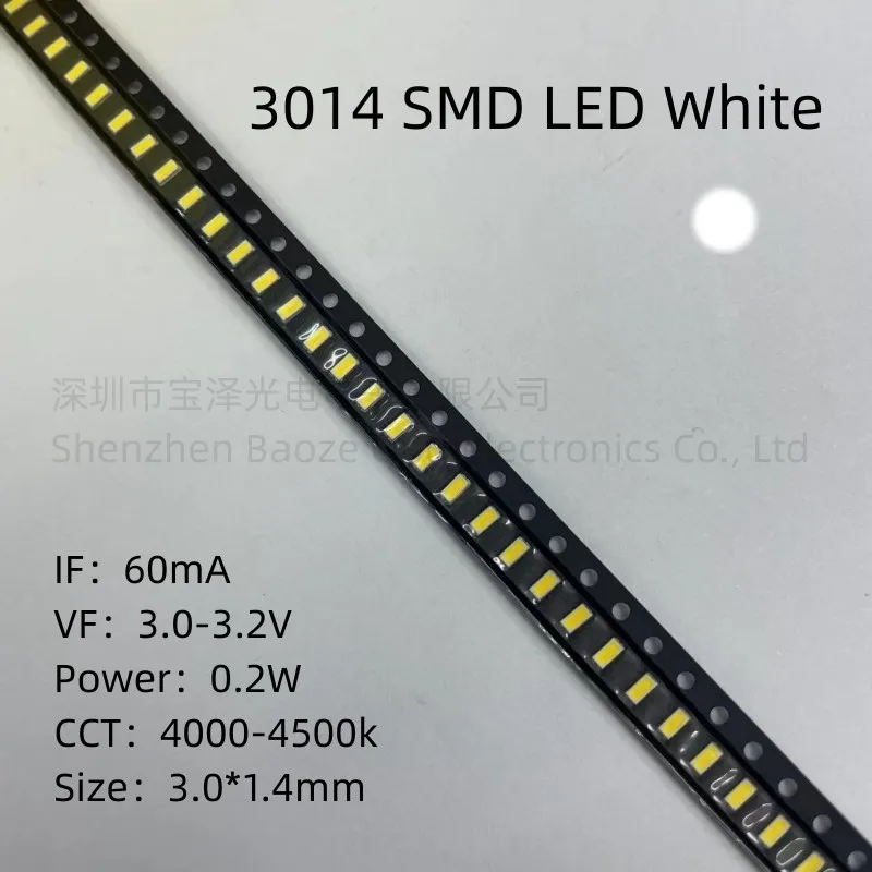 3014 SMD LED Natural white 3.0*1.4mm High brightness High quality lamp beads