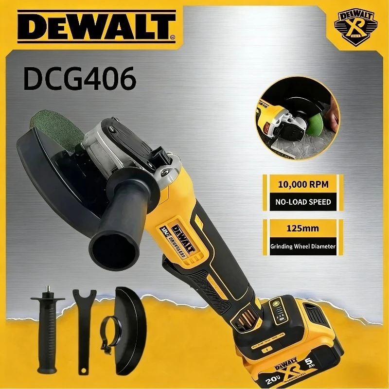 

Аккумуляторная бесщеточная угловая шлифовальная машина Dewalt DCG406 125 мм, 9000 об/мин, для резки и полировки, для литиевых аккумуляторов 18В