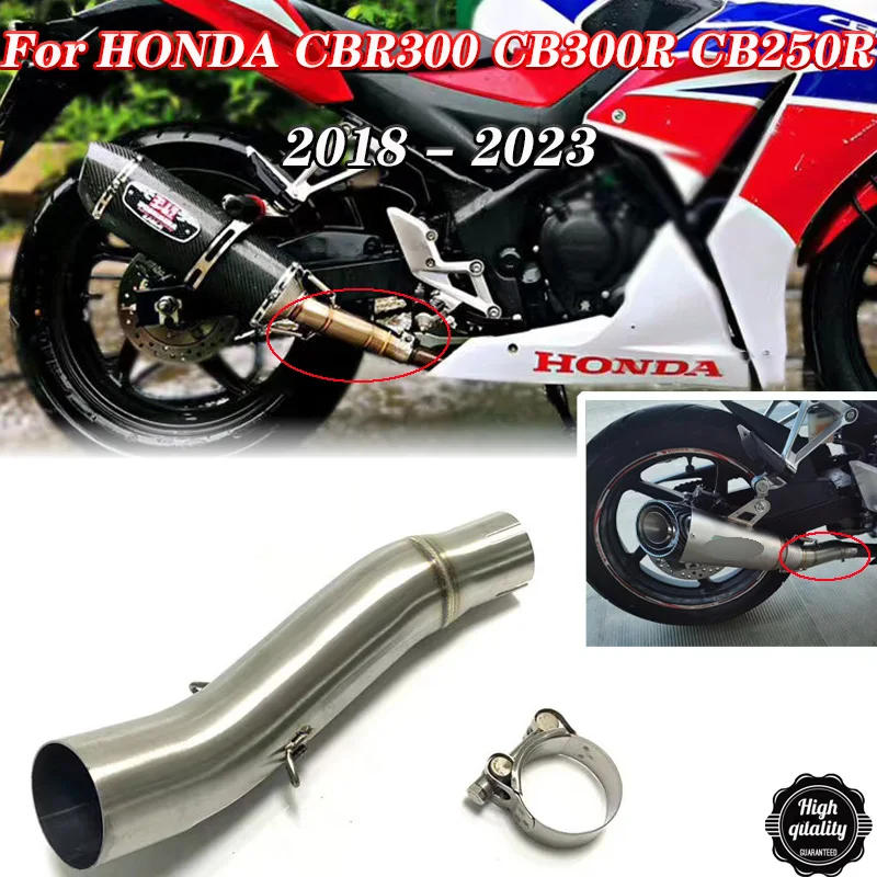 

For HONDA CB300R CBR300 CB300F CB250R CB 300R 300F 2018 - 2023 Motorcycle Exhaust System Modified Muffler 51mm Middle Link Pipe