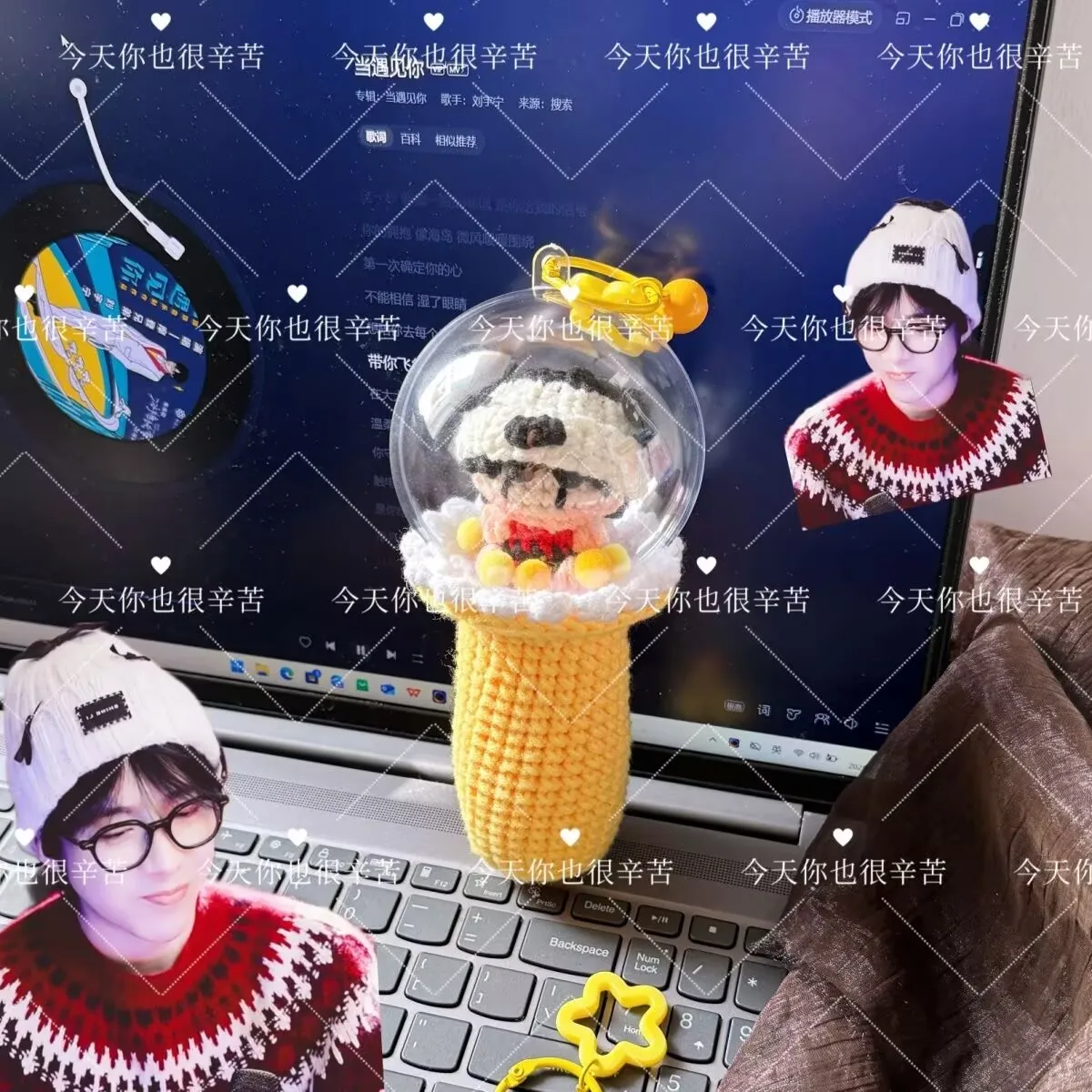 

[Готовый продукт] Опорная палочка Лю Юни, тканый материал с крючком, кулон, периферийная кукла, готовый продукт, мягкие конфеты, тканые крючки