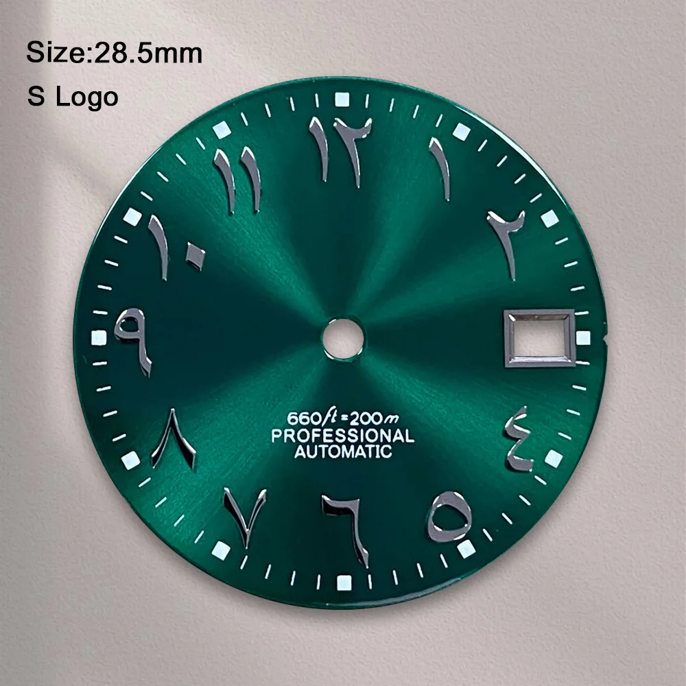 New Nh35 Dial S Logo 28.5mm Arabic Letter Numerals Dial No Luminous For NH35 Movements Watch Accessories Repair tools