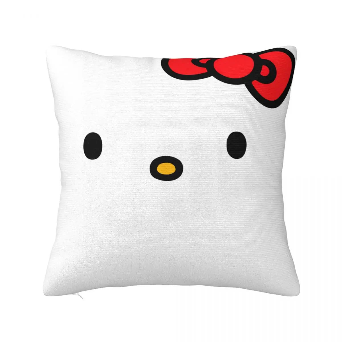 

Printed Official Hello Kitty Cute Big Face Pillowcase Fabric Cushion Cover Gift Throw Pillow Case Cover Home Zippered 40X40cm